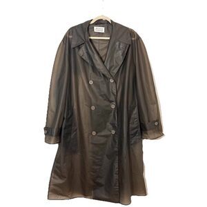 Maison Margiela Vynl Trench Coat Womens 42 Rain Jacket Double Breasted Oversized